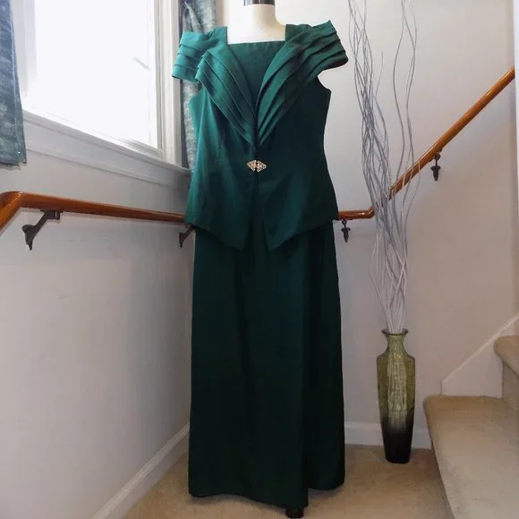 green emerald velvet dress Evening Party Dress Plus Size Women A-Line Empire Waist Chiffon